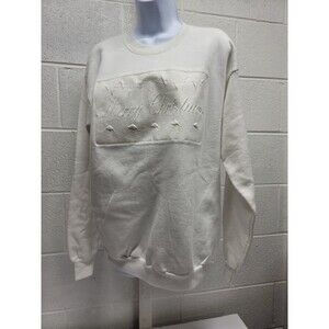 Lee White Merry Christmas Sweatshirt L